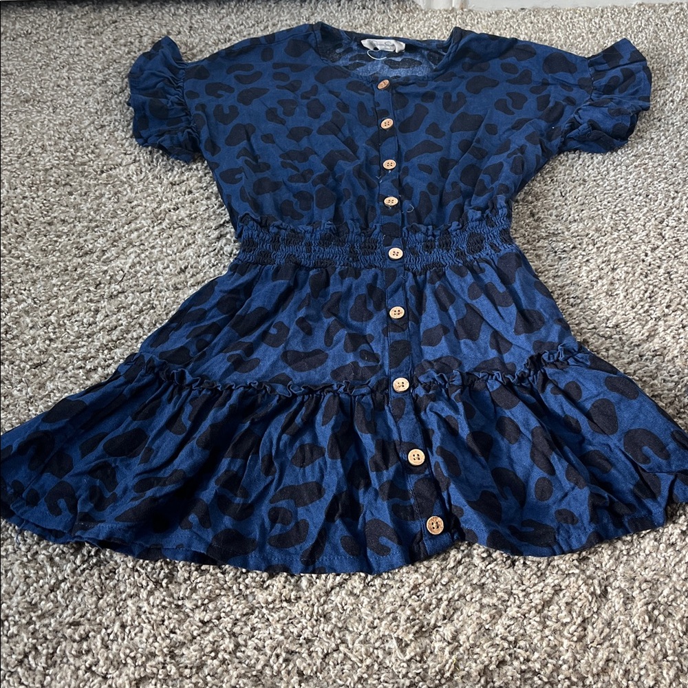 Jessica Simpson Blue and Black Kids Dress
